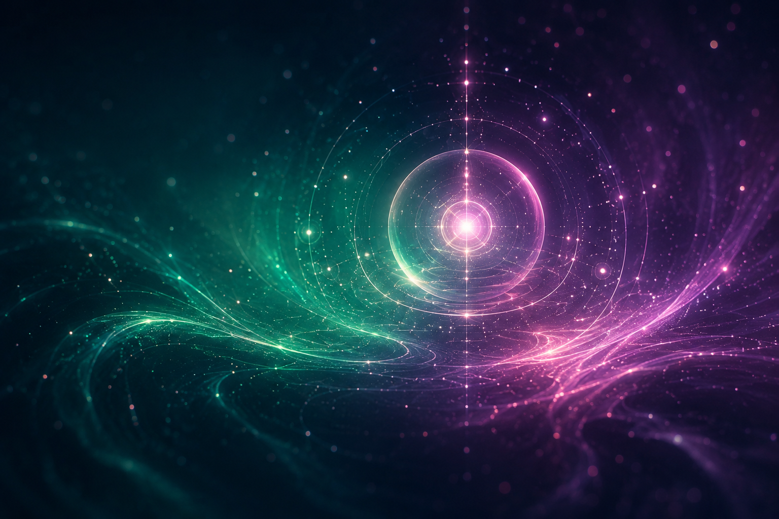 Energetisches Lichtfeld als Symbol für KI-Integration und Automatisierung im spirituellen Business