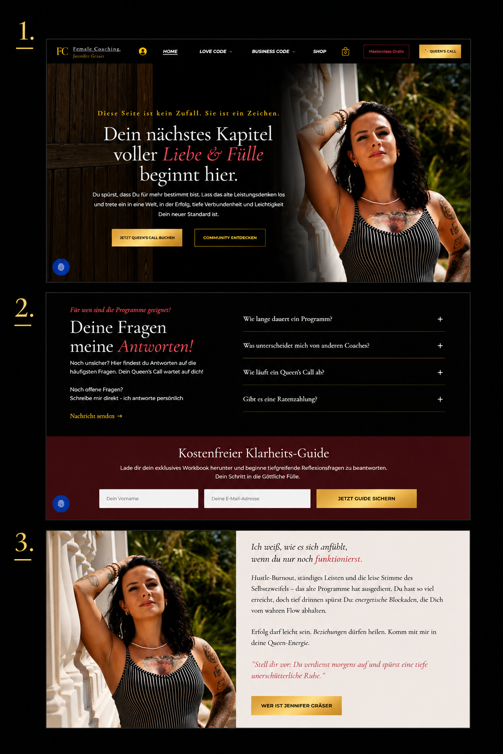 Beispielprojekt Female Coaching – Personal Brand mit Premium-Design